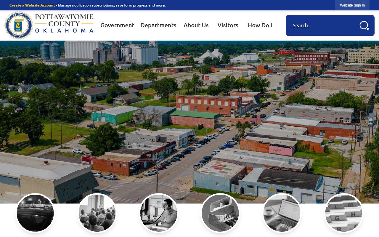 Pottawatomie County government website for Shawnee criminal history records