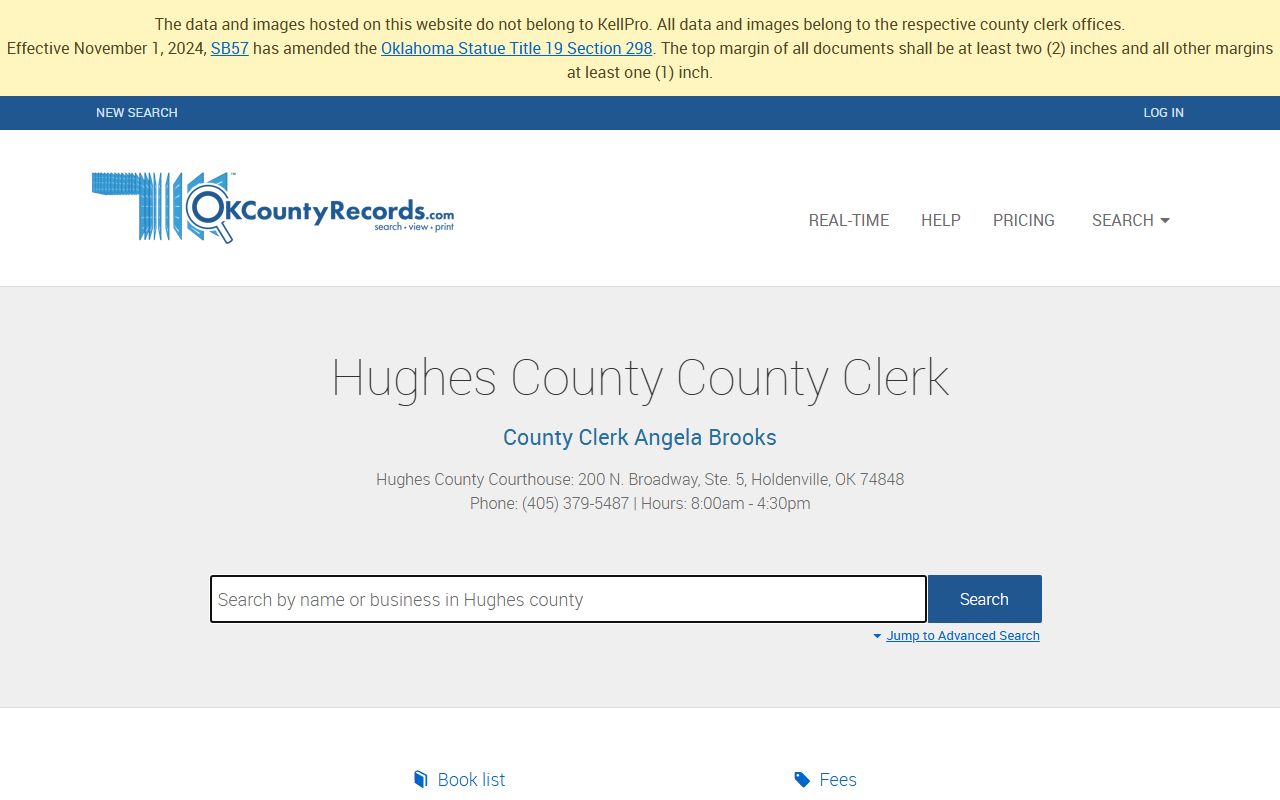 Hughes County land records search portal for criminal history research